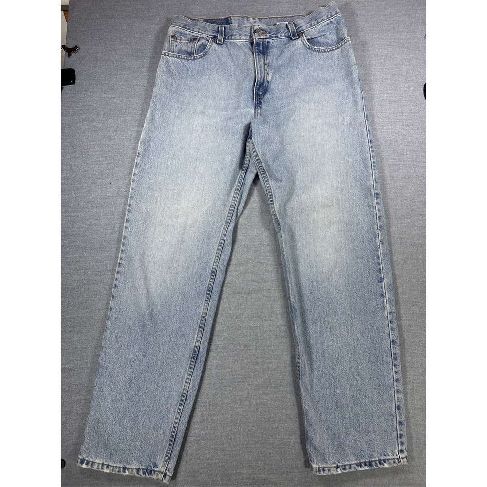Vintage 90s Levi's 555 Guy's Fit Jeans Women's 14 34 Waist USA Light Wash